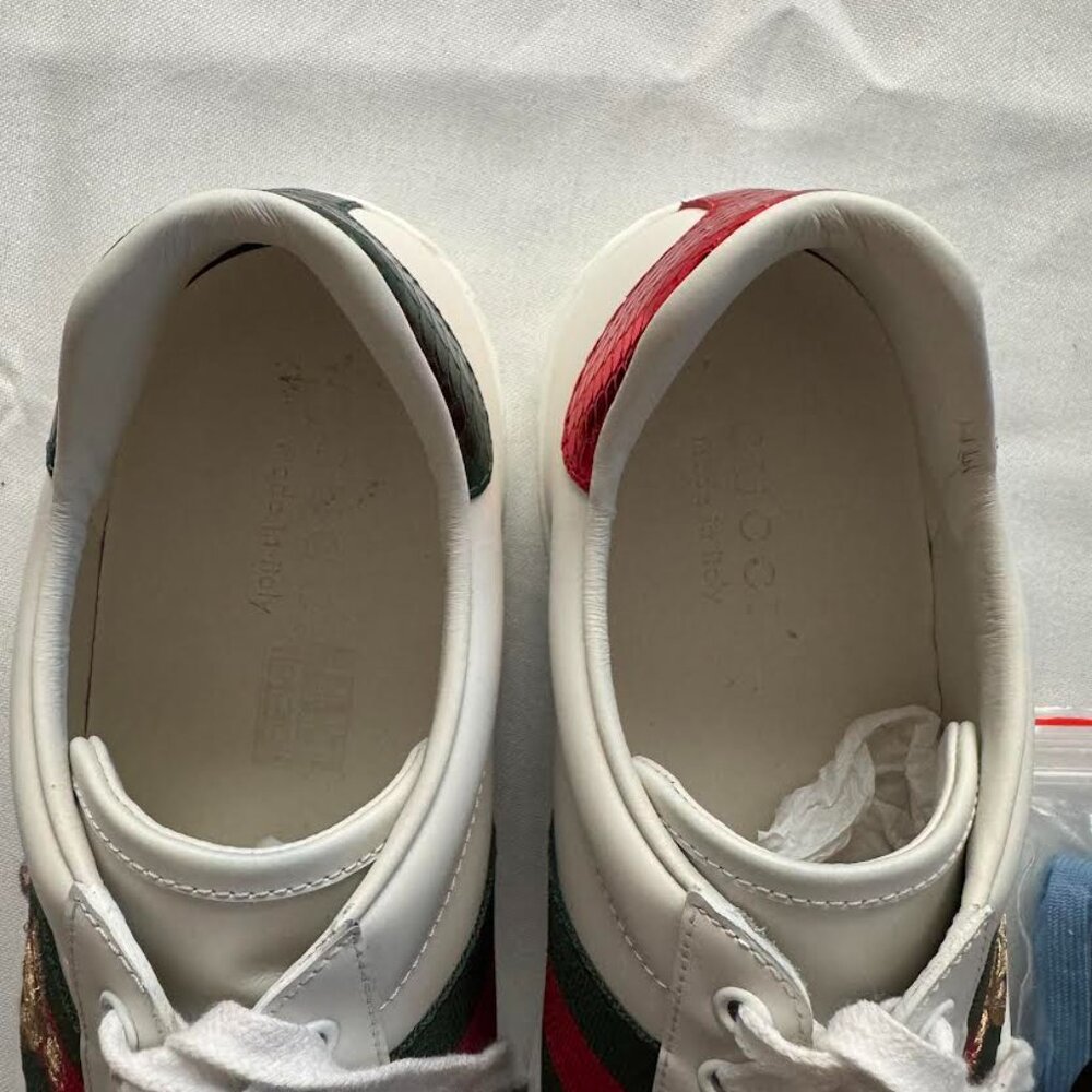 Gucci Men’s Ace Sneaker with Bee – White Leather | Size 9.5 - Picture 7 of 12